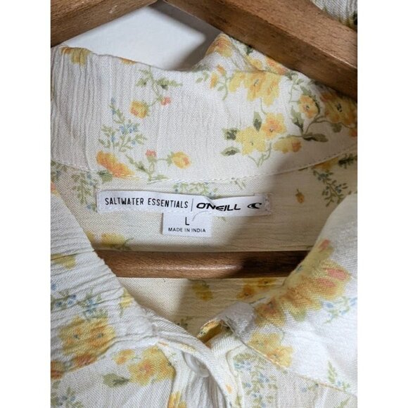 O'Neill Cover Up Large Floral Shirt Dress Boho Cottagecore Cami Tatianna NEW - Picture 5 of 10